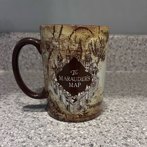 Harry Potter Universal Warner Bros. Marauder's Map Ceramic Mug - Brown and Cream